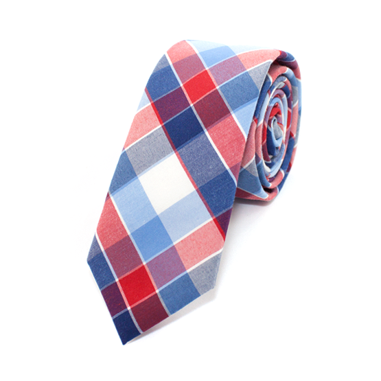 Cravata Carouri Rosu Albastru - Cravate Carouri