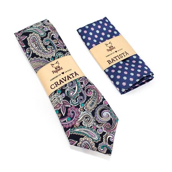 Cravata Paisley Navy