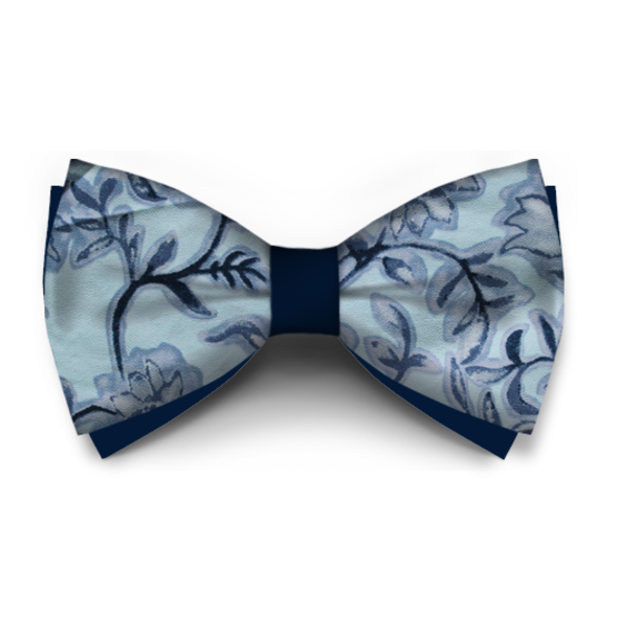 Papion Floral Albastru Deschis - Papioane create in Laborator
