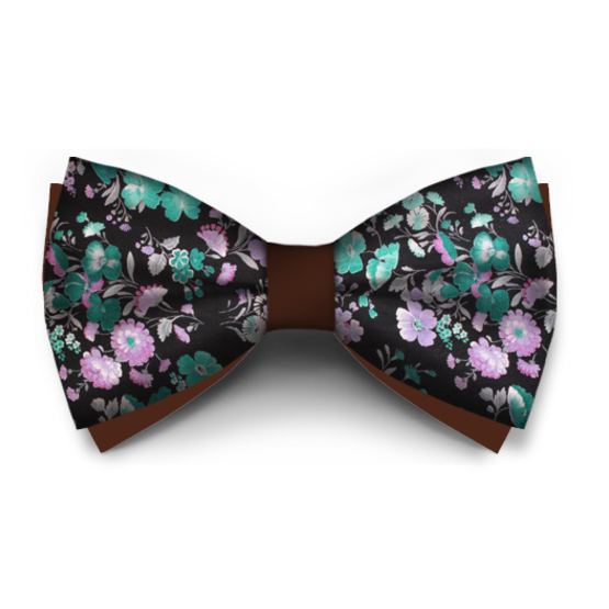 Papion Floral Negru Cu Verde - Papioane create in Laborator