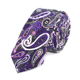 Cravata Paisley Violet