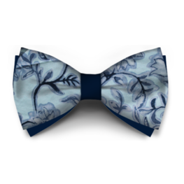 Papion Floral Albastru Deschis
