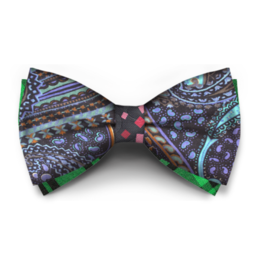 Papion Floral Albastru Paun