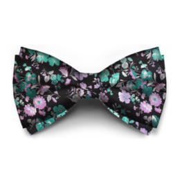 Papion Floral Negru Cu Verde