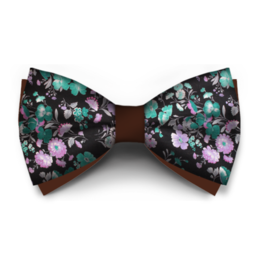 Papion Floral Negru Cu Verde