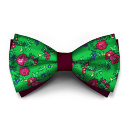 Papion Floral Verde Cu Fucsia