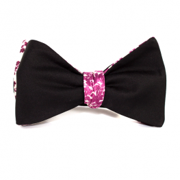 Papion Self-Tie Negru & Floral